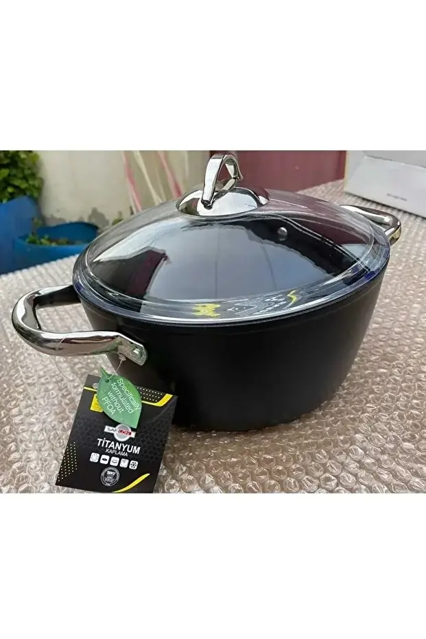 SAFLON Titanyum 36 cm - 17.5 lt  Derin Tencere 3