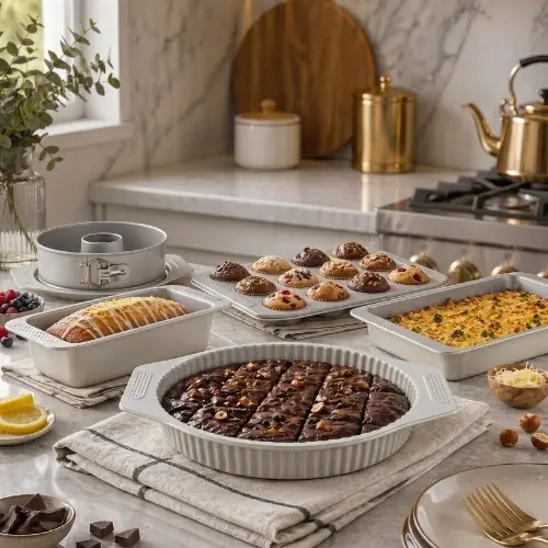 Falez 6 Parça Fırın, Pasta ve Kek Kalıbı Seti – Seramik & Yapışmaz Yüzey