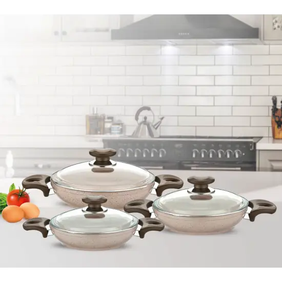 Gülsan Safran Kapaklı Sahan Seti (18-20-22 cm)