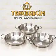 Saflon 3’lü Çelik Omlet Sahan Seti 18-22-24 cm 2