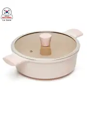 Lacena 24 cm Yarı Basık Seramik Tencere - Pembe 1