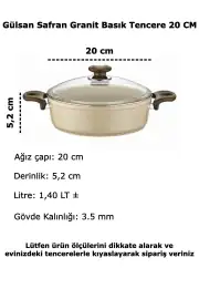 Gülsan Safran Basık Tencere Seti (Pilav-Sote-Melemen) 20-22-24 cm 1