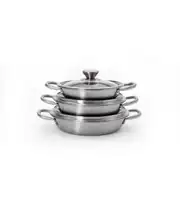 Maxx Doria Steel Fusion 6 Parça Kapaklı Sahan Takımı 1