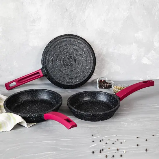 Gülsan Elit 3'lü Granit Tava Seti XXL (28-30-32 cm) 3