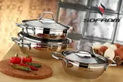 Sofram Soft 3'lü Çelik Sahan Seti  Kapaklı 2