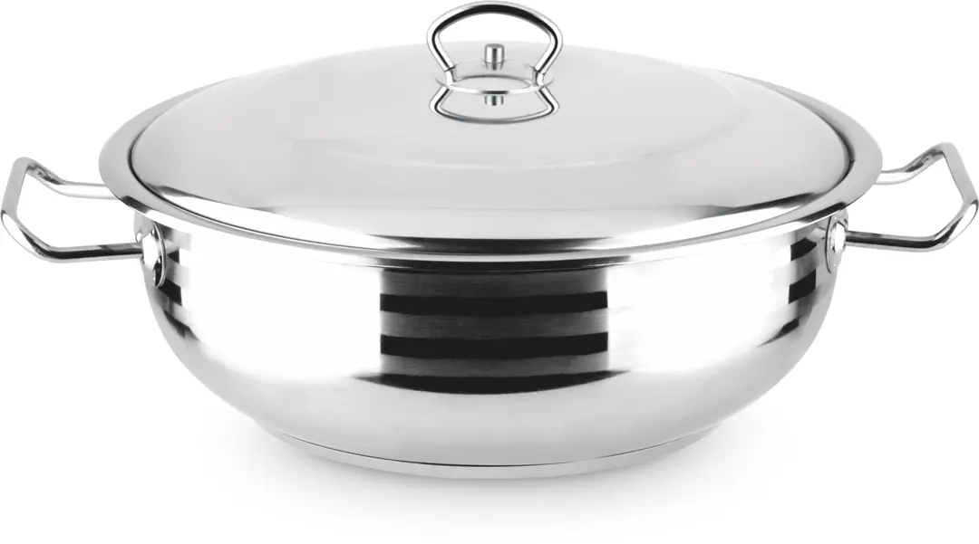 Lines Oscar 36 cm Basık Çelik Tencere 12 Lt – Metal Kulp, Metal Kapak