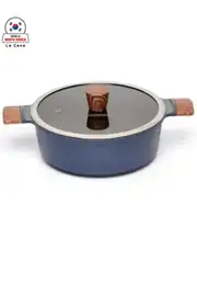 Lacena 22 cm Basık Seramik Tencere - Lacivert 1