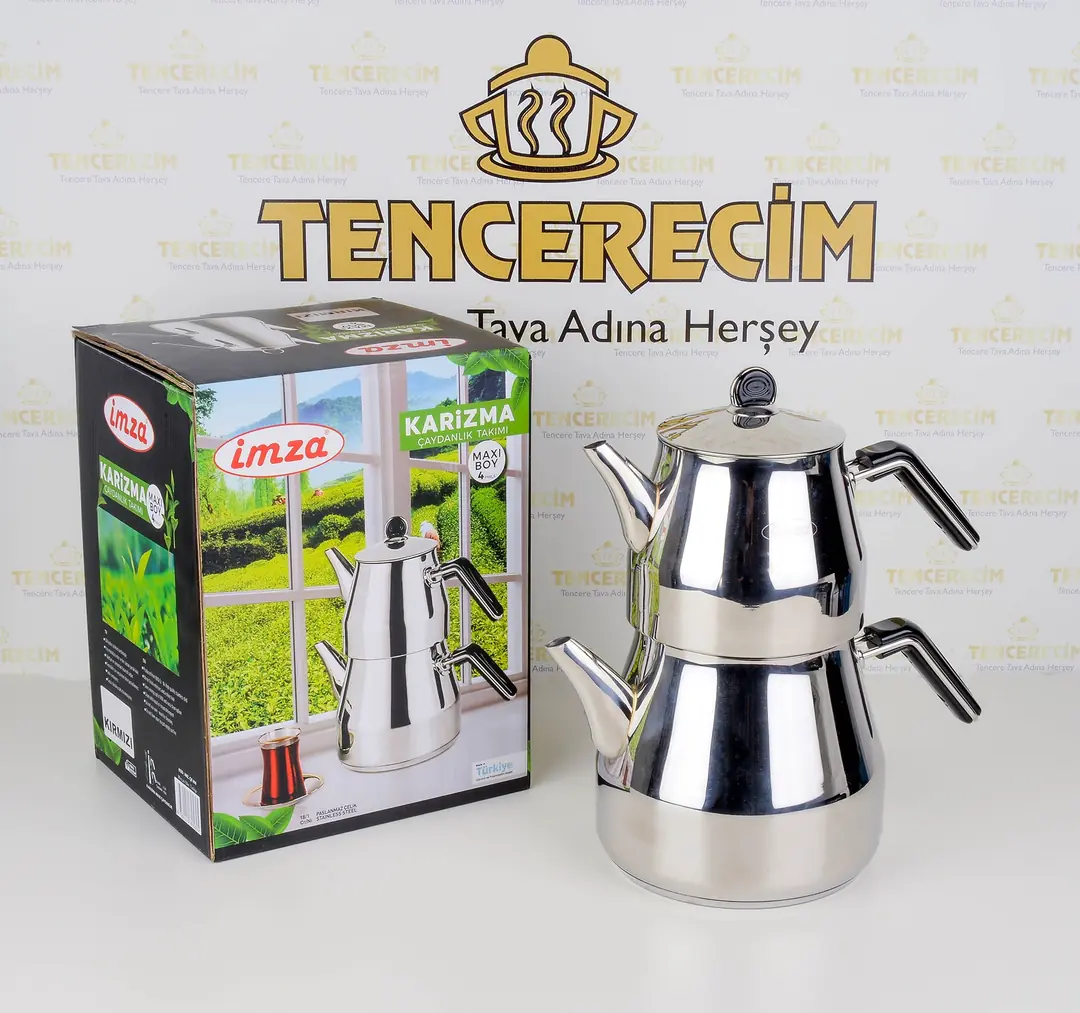 İmza Maxi Boy Çelik Demlik Takımı 3