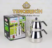 İmza Maxi Boy Çelik Demlik Takımı 3