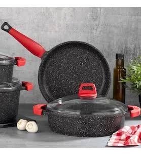 Gülsan 7 Parça Döküm Granit Elit Tencere Seti 4