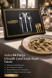 Rollers Anka 84 Parça 12 Kişilik Çelik Çatal Kaşık Bıçak Takımı 1