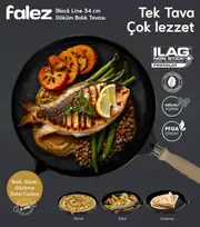 Falez Black Line Granit Döküm Balık Tava 34 Cm 1