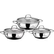 Sofram Soft 3'lü Çelik Sahan Seti  Kapaklı 1