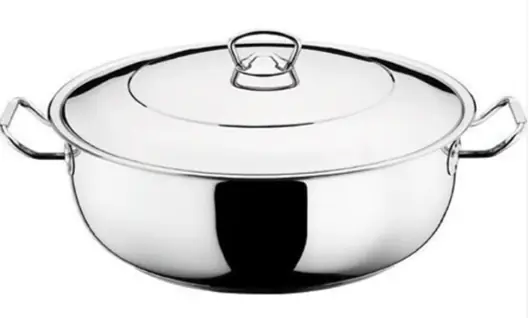Lines Oscar 40 cm Basık Çelik Tencere 13,5 Lt – Metal Kulp, Metal Kapak