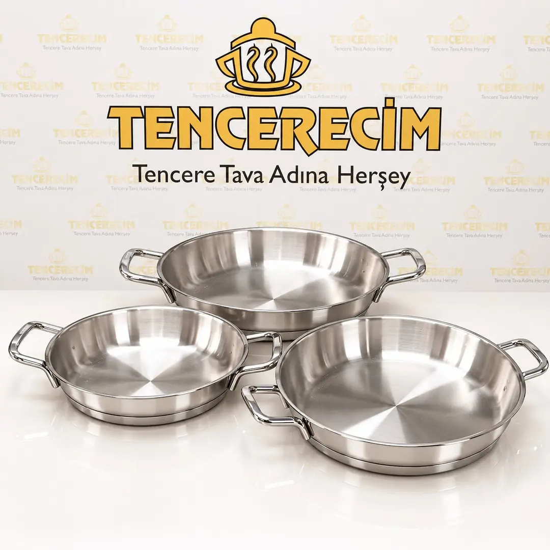 Saflon 3’lü Çelik Omlet Sahan Seti 18-22-24 cm