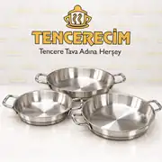 Saflon 3’lü Çelik Omlet Sahan Seti 18-22-24 cm 1