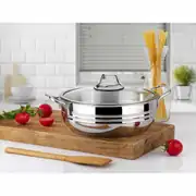 Lines Oscar 32 cm Basık Çelik Tencere 8 Lt – Metal Kulp, Cam Kapak 1