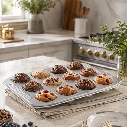 Falez 12'li Seramik Muffin Kek Kalıbı